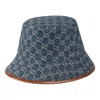 Gucci Bucket Hat In Denim Gg Women In Blue