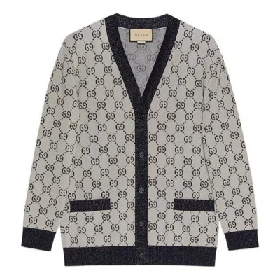 Gucci (wmns)  Gg Cotton Jacquard Cardigan 'ivory Blue'