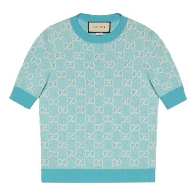 Gucci (wmns)  Gg Cotton Wool Piquet Top 'light Blue'