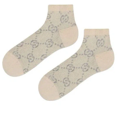 Gucci (wmns)  Gg Lam Socks 'ivory Light Grey' In Neutral