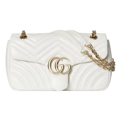 Gucci Gg Marmont Medium Shoulder Bag In White