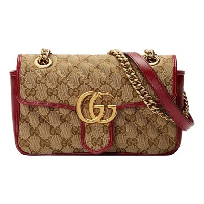Gucci (wmns)  Gg Marmont Mini Brown Red Color Combination