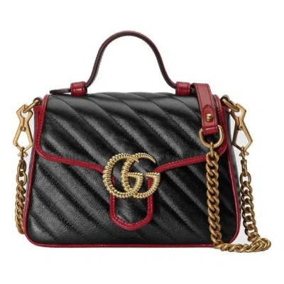 Gucci (wmns)  Gg Marmont Series Mini Hand Bag Single Shoulder Bag Black