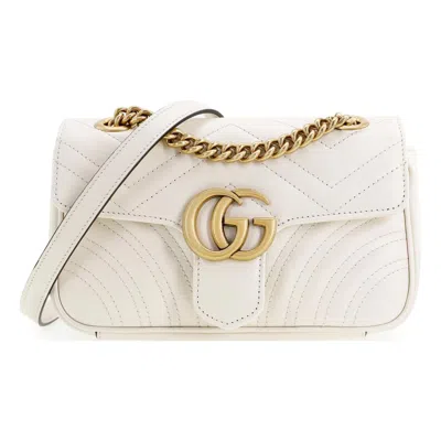 Gucci (wmns)  Gg Marmont Series Mini Leather Clutch White