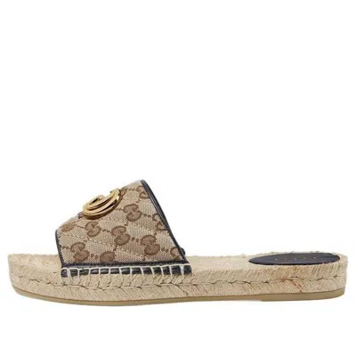 Gucci (wmns)  Gg Matelass Canvas Espadrille Sandal 'brown'