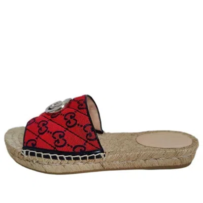 Gucci (wmns)  Gg Matelass Canvas Espadrille Sandal 'red'