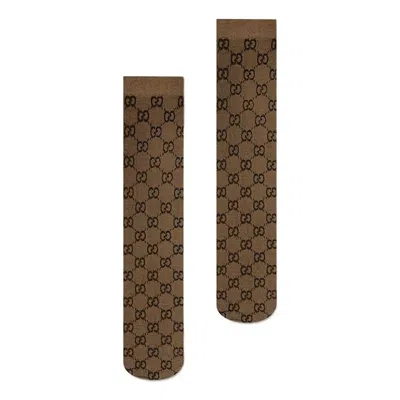 Gucci (wmns)  Gg Pattern Socks 'beige Dark Brown'
