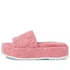 Gucci Gg Flatform Slides In Pink