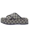 Gucci (wmns)  Gg Platform Slide Sandal 'gg Motif - Beige Blue'