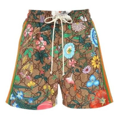 Gucci (wmns)  Gg Print Shorts For Multi-color In Brown