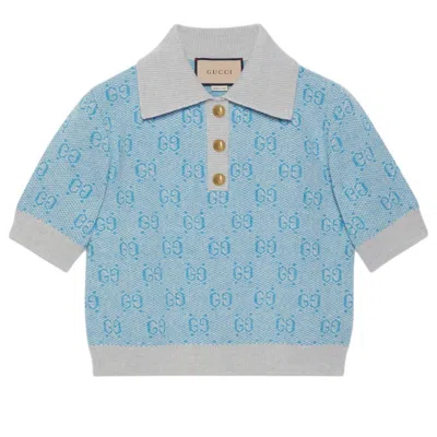 Gucci (wmns)  Gg Wool Jacquard Polo 'light Blue'