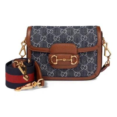 Gucci (wmns)  Horsebit 1955 Retro Shoulder Messenger Bag 'grey Blue Brown'