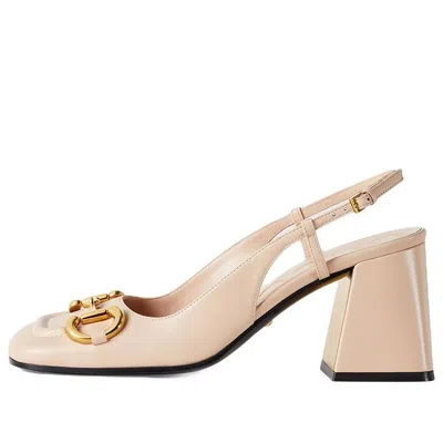 Gucci (wmns)  Horsebit Mid Heel Slingback 'neutral'