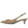 Gucci (wmns)  Horsebit Slingback Heels 'beige Canvas'