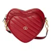 Gucci Red Interlocking G Mini Heart Shoulder Bag