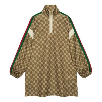 Gucci (wmns)  Interlocking G Technical Jersey Dress 'olive Green Ivory