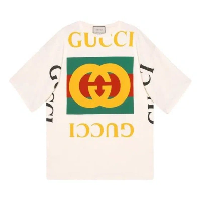 Gucci (wmns)  Large Retro Logo Short Sleeve White
