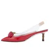 Gucci (wmns)  Large Strawberry Logo Mid-top Fashion High Heels Red Sandals