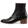 Gucci (wmns)  Leather Boots With Interlocking G Chains 'black'