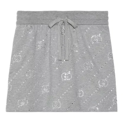 GUCCI (WMNS) GUCCI LIGHT FELTED COTTON JERSEY SKIRT 'GREY'