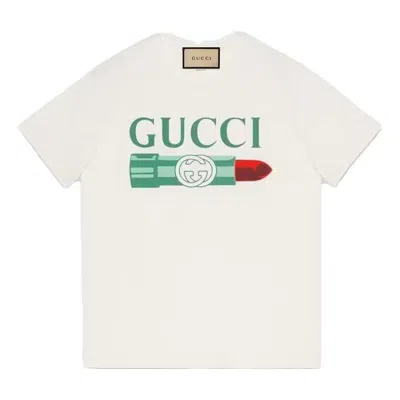 Gucci (wmns)  Lipstick Print Print Cotton T-shirt 'white'