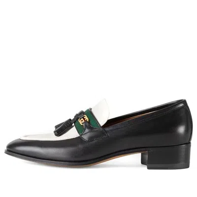 Gucci (wmns)  Loafer With Web And Interlocking G 'black White'