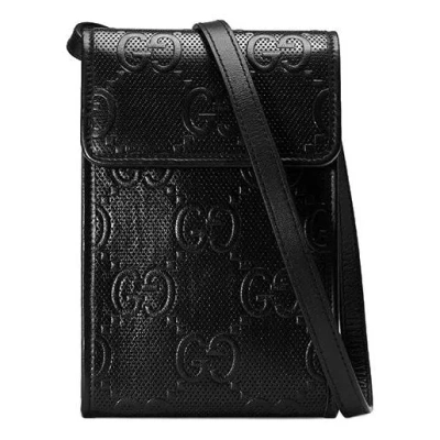 Gucci (wmns)  Logo Embossing Leather Shoulder Messenger Bag Mini Unisex / Black