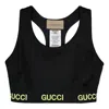 Gucci (wmns)  Logo Jacquard Crop Top 'black Yellow'