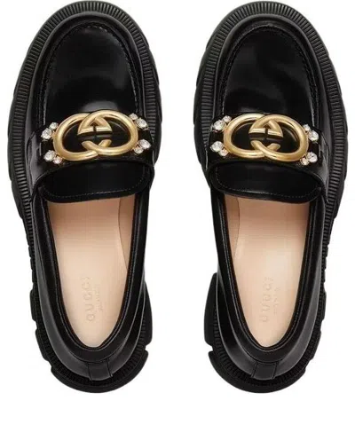 Gucci (wmns)  Lug Sole Interlocking G Loafer 'black Patent Leather'