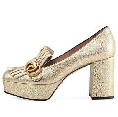 Gucci (wmns)  Marmont Platform Pump With Fringe 'gold'