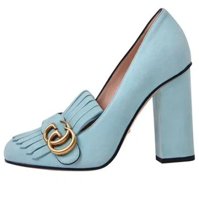 Gucci (wmns)  Marmont Suede Heels 'light Blue'