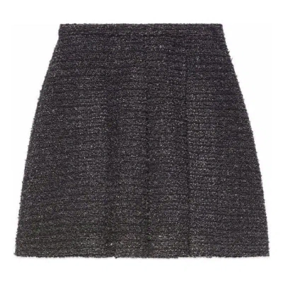 Gucci (wmns)  Melange Tweed Skirt 'grey' In Gray