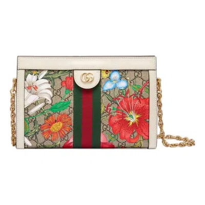 Gucci (wmns)  Ophidia Flowers Leather Chain Shoulder Bag 'cream White Multi'