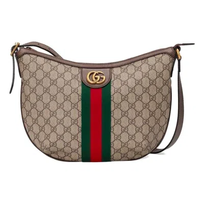 Gucci (wmns)  Ophidia Logo Stripe Webbing Canvas Shoulder Messenger Bag Small / Brown