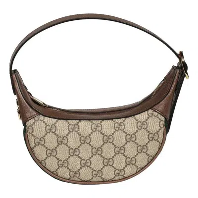 Gucci (wmns)  Ophidia Retro Logo Stripe Webbing Canvas  Shoulder Bag 'ebony Brown'