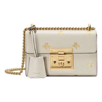Gucci (wmns)  Padlock Bee Star Small-sized Single-shoulder Bag White