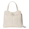 Gucci Small Gg Leather Tote Bag In Neutral