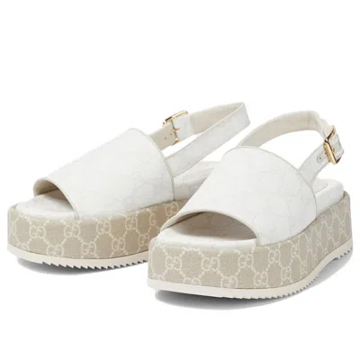 Gucci (wmns)  Platform Gg Sandal 'white Beige'