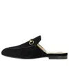 Gucci Women Princetown Gg Supreme Velvet Mule In Black
