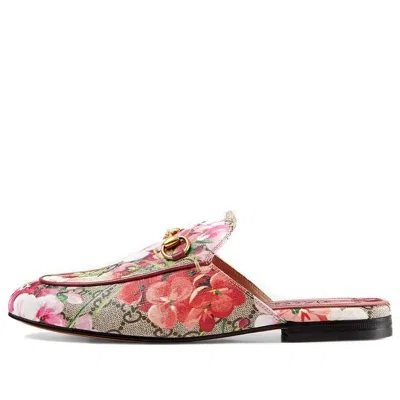Gucci (wmns)  Princetown Gg Supreme Monogram Blooms Slippers 'beige Dry Rose' In Multi