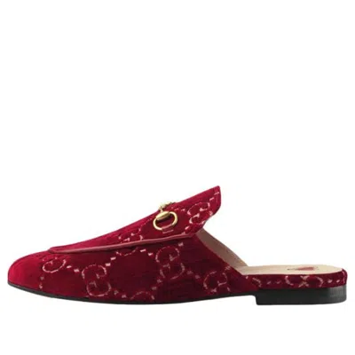 Gucci (wmns)  Princetown Gg Velvet Mules 'red'