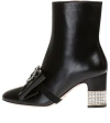 Gucci (wmns)  Removable Bow Leather Ankle Boots 'black'