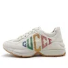 Gucci Rhyton Metallic Logo-print Leather Sneakers In White