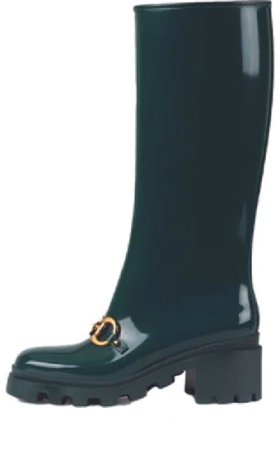 Gucci (wmns)  Rubber Horsebit Tall Boots 'green'