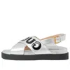 Gucci (wmns)  Sandal With Logo Script 'silver Black'