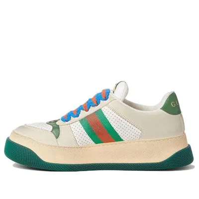 Gucci (wmns)  Screener Gg Leather Sneakers 'beige Green Red'
