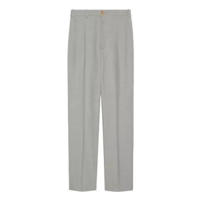 Gucci (wmns)  Sharkskin Wool Pants 'grey' In Gray