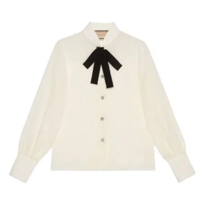 Gucci (wmns)  Silk Crepe De Chine Shirt 'ivory' In Neutral