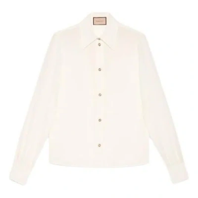 Gucci (wmns)  Silk Crpe De Chine Shirt 'ivory' In White