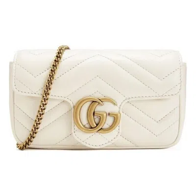 Gucci (wmns)  Silver Gg Marmont Leather Tote Bag 'white'